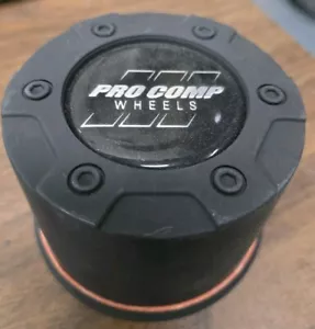 Pro Comp Flat Black Push Thru Wheel Center Cap 8327042 Resin Logo - Picture 1 of 5