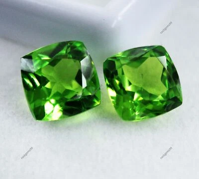 Flawless 18.50 Ct Natural Green Peridot Cushion Cut Certified Loose Gemstones - Image 1 of 4