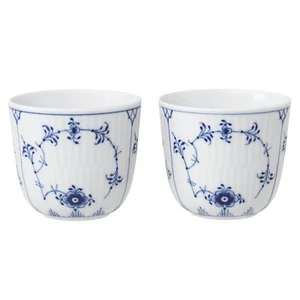 Royal Copenhagen blau geriffelt schlicht Tasse Paar 1062453 6cm Porzellan Teebecher 100ml - Bild 1 von 3