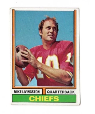 1974 Topps #459 Mike Livingston Kansas City Chiefs Rookie RC Excellent - Image 1 of 2