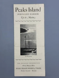 Folleto de viaje vintage Peaks Island Portland Harbor Up in MAINE - Imagen 1 de 5