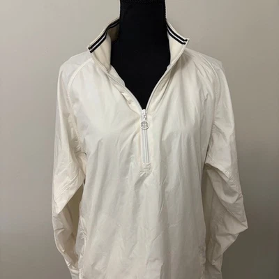 Cortavientos Tory Burch Sport Mujer Media Cremallera Marfil Manga Larga Estilo 51213 Foto 1 de 4