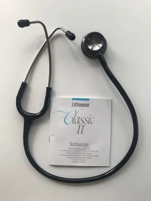 Littmann Classic II Stethoskop, Kälteschutz, Soft-Ohroliven schwarz - Bild 1 von 4