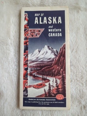 Mapa AAA Alaska y Canadá Occidental Mid-Century Road Atlas American Auto Assoc Foto 1 de 4