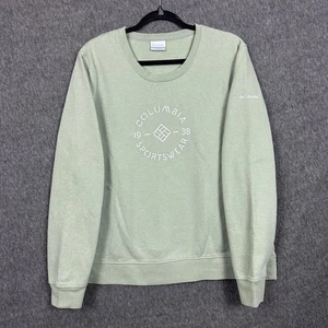Columbia Sportswear Sweatshirt Womens XL Green Crewneck Pullover Logo Outdoor - Picture 1 of 11