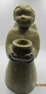SYLVIA HOOD CHALK ANGEL CANDLE HOLDER 8" TALL VGUC - Picture 1 of 8