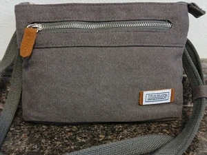 Travelon Anti-Theft Heritage Women's Crossbody Bag Purse Gray Pewter Canvas RFID - Picture 1 of 9