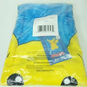 Pokemon Pikachu Cotton Beach Bath Towel Summer Pool 28 x 58 Blue Yellow NEW - Picture 1 of 5