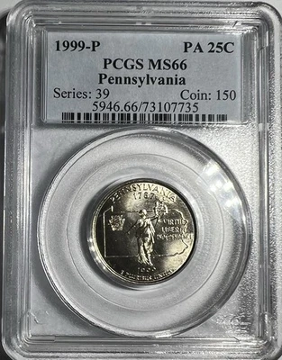 PCGS MS66 1999-P Pennsylvania State Quarter - Image 1 of 2