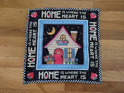 MARY ENGELBREIT "Quilt Square" 16"x16" Home is Where The Heart Is Foto 1 de 3