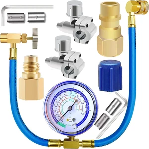Kühlschrank Freon Ladeschlauch mit Manometer Kit-A/C R134A R12 R22, Universal Retr - Bild 1 von 12