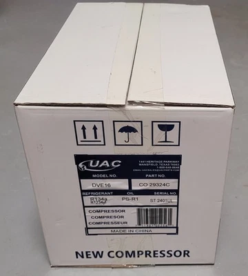 New In Box UAC A/C Compressor Part No. CO29324C, Model No. DVE 16 - Image 1 of 4