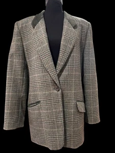 David N Vintage Glen Plaid Blazer Men Velvet Collar scandinavian estate academia - Picture 1 of 10