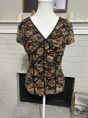 Vintage Sere Nade Women’s Medium Paisley Shirt Top Fairy Grunge Whimsy Y2K - Image 1 of 4