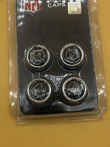 New NFL Car Truck Chrome Finish Tire Valve Stem Caps Covers Las Vegas Raiders - Picture 1 of 2