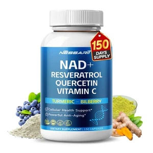 NAD+ RESVERATROL Supplement- 10-in-1 Natural Blend with Quercetin Turmeric Be... - Bild 1 von 6
