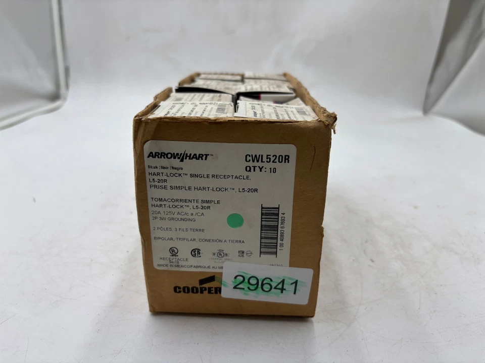 Arrow Hart CWL520R Hart Lock Single Receptacle 20A 125V 2P 3W Lot of 10 - Image 1 of 3