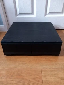 VHS Video Storage 2 Drawer Black Wood Holds 24 Tapes Vintage Retro - Picture 1 of 9