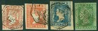 India 1854. ½a, 1a x2 & 2a. Very fine used. 2a with small reverse thin. 4 marg..