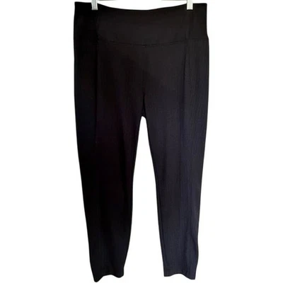 Spring + Mercer Ankle Length Textured Pull on Pants Black Jacquard   size Large  - Image 1 of 4