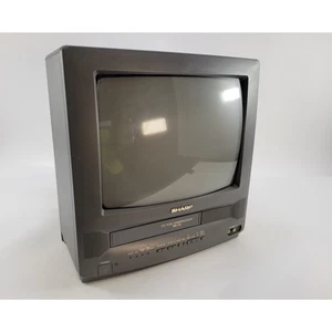 Vintage Sharp 13VT-l100 CRT TV / VCR Combo - Tested - Picture 1 of 5