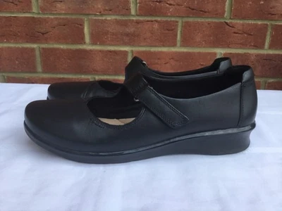 Clarks Hope Henley Wide fit Womens Black Leather Mary Jane Shoes Uk 7E used once - Image 1 of 4