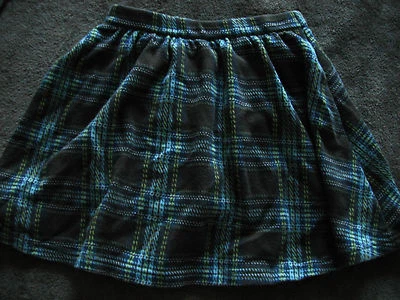 girls LANDS' END PLAID SKIRT skort HAS SHORTS euc! BROWN BLUE school SIZE 6X - Image 1 of 3