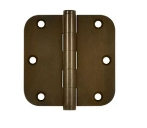 Deltana Brass Hinge | 3-1/2 x 3-1/2 x 5/8 Radius Corner | Distressed Finishes - Picture 1 of 9