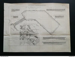 ANNALES PONTS et CHAUSSEES (Dep 73) Plan du 3ème Bassin à flot de ROCHEFORT 1895 - Imagen 1 de 4