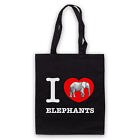 I LOVE ELEPHANTS ANIMAL RIGHTS LOVER SAVE THE ANIMALS SHOULDER TOTE SHOP BAG