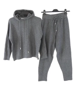 Zara Knitted Tracksuit Co Ord Hoodie Joggers Loungewear Grey Melange size s - Picture 1 of 14
