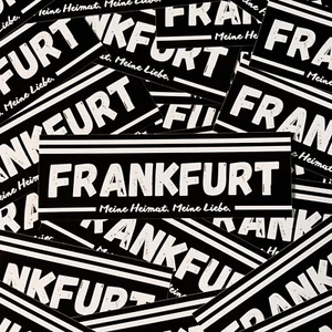 100x Frankfurt Sticker/ Aufkleber Heimatliebe/ Fanartikel Fußball/PVC/14,8x5,0cm - Bild 1 von 2
