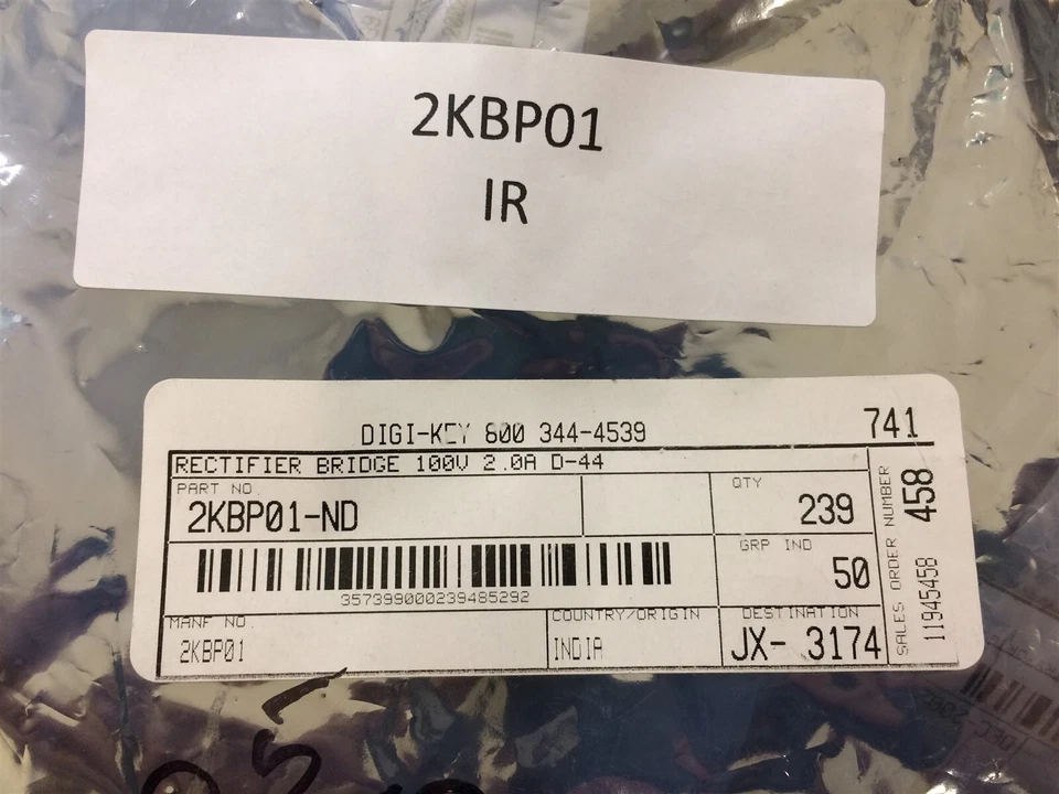 2KBP01 ИК ДИОД МОСТ ПРЯМО 1ФАЗА 100V 20 ШТУК - Изображение 1 из 1