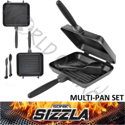 Sonik Sizzla MULTI PAN SET Griddle and Toaster Pan for Carp Fishing Camping - Image 1 of 4