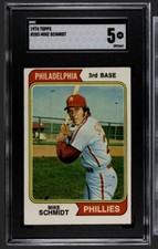1974 Topps #283 Mike Schmidt SGC 5 EX 2nd Year Philadelphia Phillies HOF