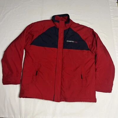 Vintage Chaps Ralph Lauren Ski Jacket Mens M Red Full Zip Quilted Puffer 90s - Image 1 of 4
