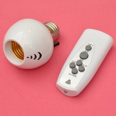 Control Remoto IR Inalámbrico E27 Soporte Bombilla LED Temporizador Regulable Base de Luz Nocturna Foto 1 de 4