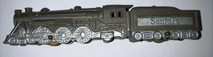 vintage 1939 SANTA FE Train Engine Brown Gray TOOTSIETOY Locomotive 6 Inch - Picture 1 of 19