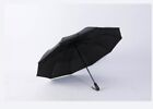 2PC COMPACT AUTOMATIC FOLDING UMBRELLA WITH WOODEN HANDLE NEW 