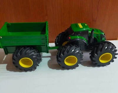 Tomy John Deere - Monster Treads Tractor & Trailer  W/Lights & Sounds Working - Image 1 of 4
