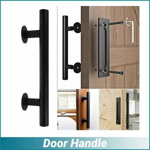 12" Door Handle Simple and Beautiful Sliding Flat Pull Rust-Proof Black NEW - Picture 1 of 9