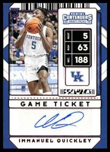 2020-21 Variation Immanuel Quickley Rookie Auto 76ers #85 C07