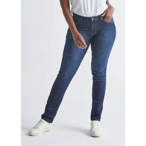 DU/ER Performance Denim Mid Rise Slim Straight in Dark Stone Women's Size 30x32 - Picture 1 of 14