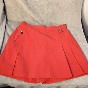 Jamie Sadock Womens Golf shorts Skirt Size 8 Red Pockets zip pleated ornaments - Picture 1 of 11