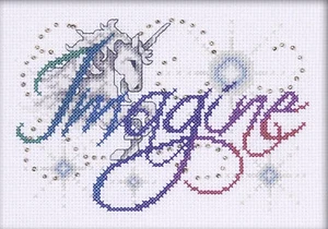 Cross Stitch Kit ~ Design Works Colorful Inspirational Imagine Unicorn #DW9798 - Picture 1 of 1