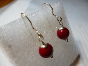 Ohrhänger 925er Silber mit rotem Achat - Bild 1 von 5