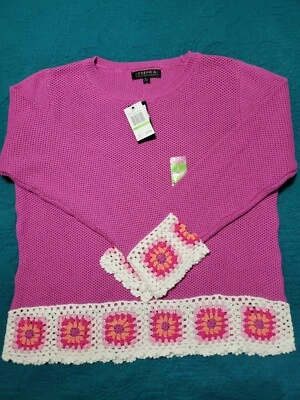 Nuevo suéter para mujer grande todo algodón de Joseph A precio de venta sugerido por el fabricante 78 $ Foto 1 de 4