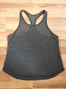 Lululemon Long Distance Tank Top Heathered Black Sz 4? Sheer Racerback Tank - Picture 1 of 11