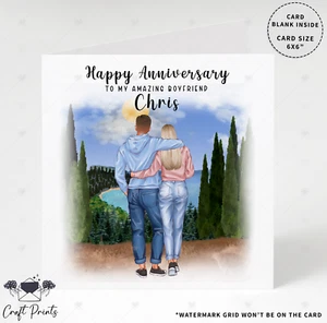 Handmade Couple Anniversary Card For Boyfriend Husband Wife Fiancé Fiancée - Picture 1 of 5