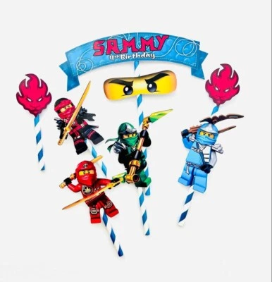 Decoração de bolo personalizada temática Ninjago - Imagem 1 de 3